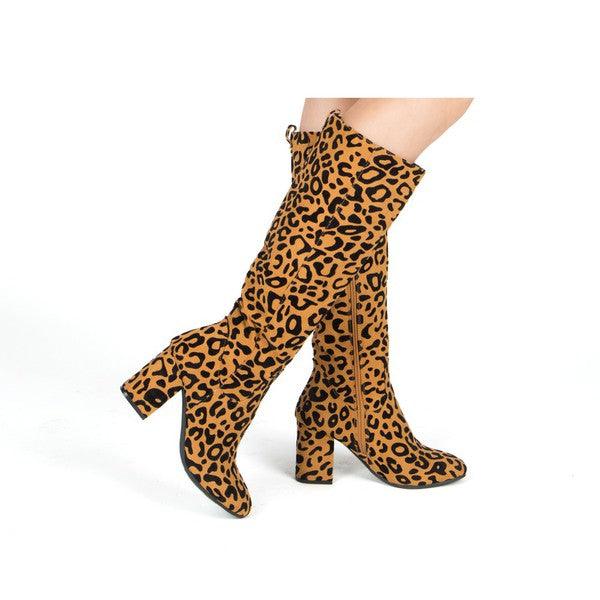 knee high block heel boots