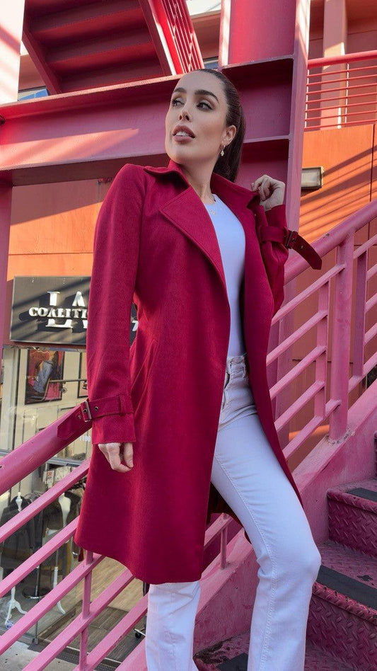 Vegan Suede Trench Coat