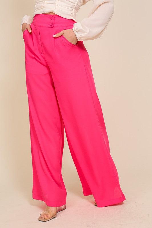 High waisted wide leg dress pants