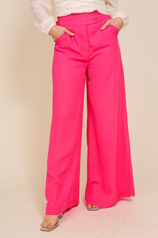 High waisted wide leg dress pants