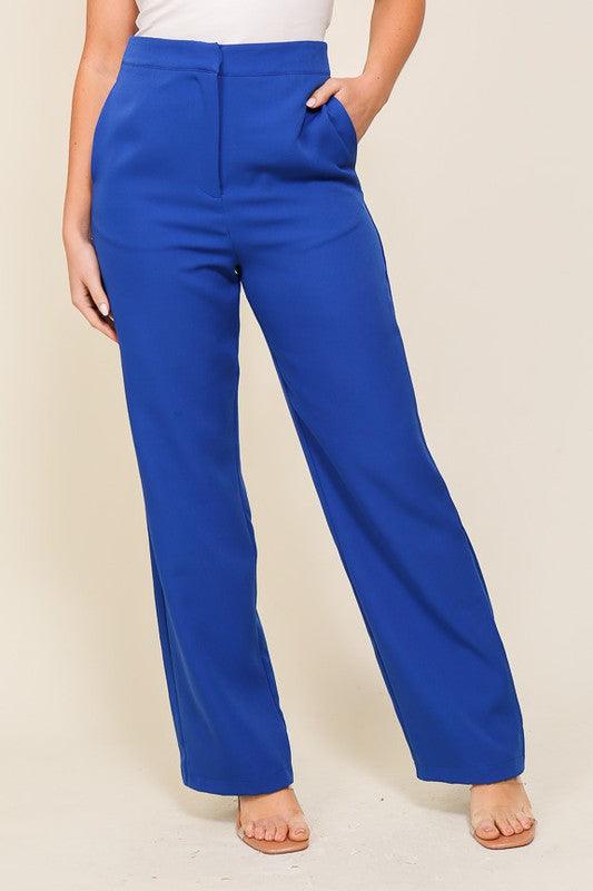 High waisted wide leg slacks