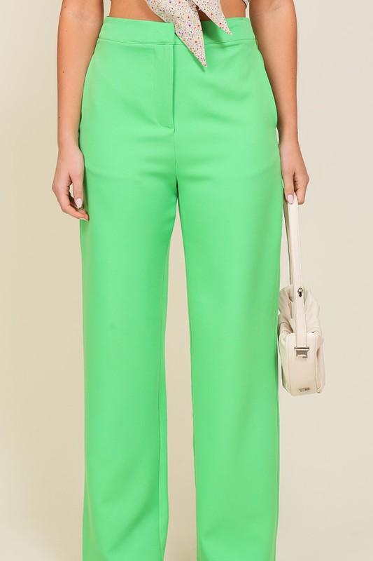 High waisted wide leg slacks