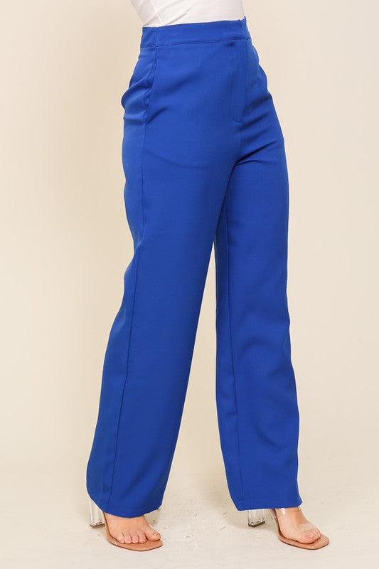 High waisted wide leg slacks