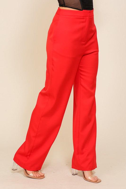 High waisted wide leg slacks