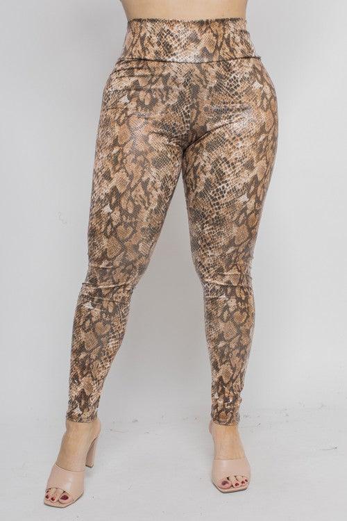 PLUS high waist snake printed leggings