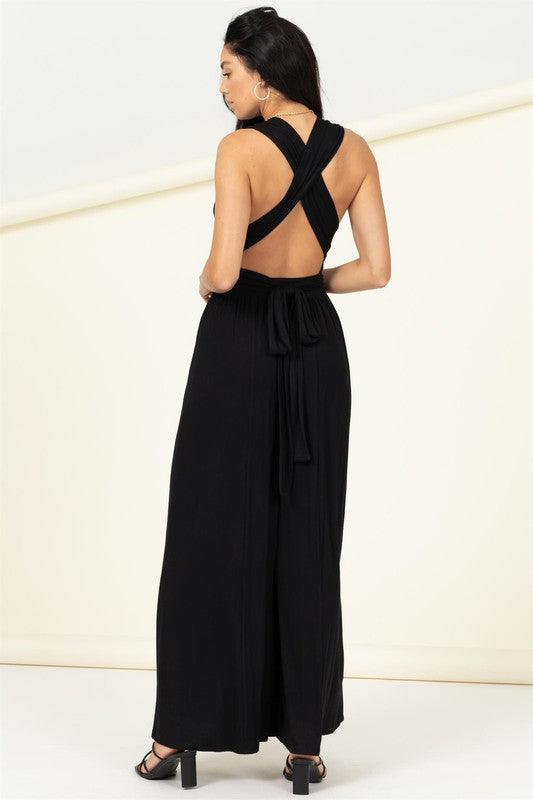 Wrap around wide leg jumpsuit