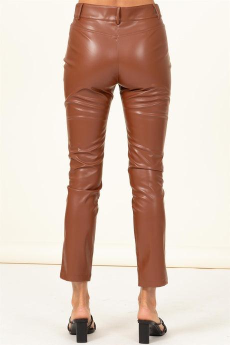 faux leather skinny pants