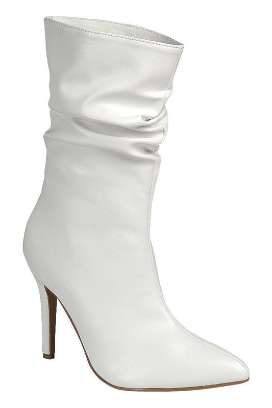 stiletto scrunch bootie