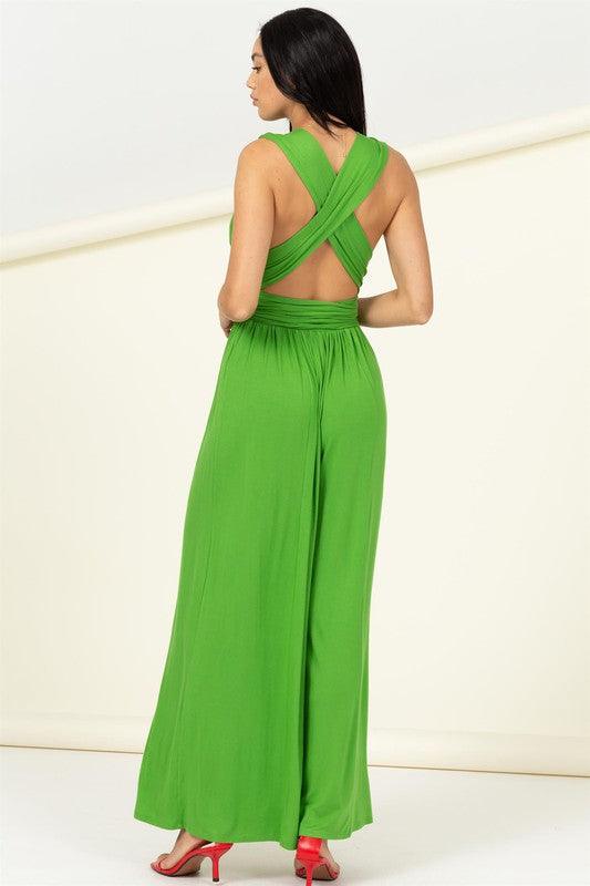 Wrap around wide leg jumpsuit