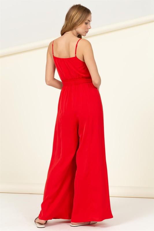 tie front cutout jumpsuit