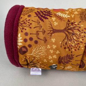 Autumn Forest stay open padded fleece tunnel. Padded tunnel for hedgehogs and small pets.