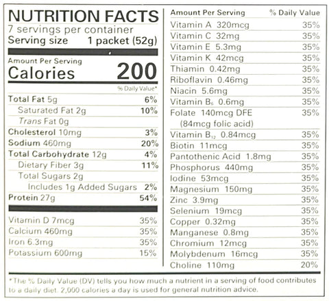 apple pie meal replacement nutrition facts