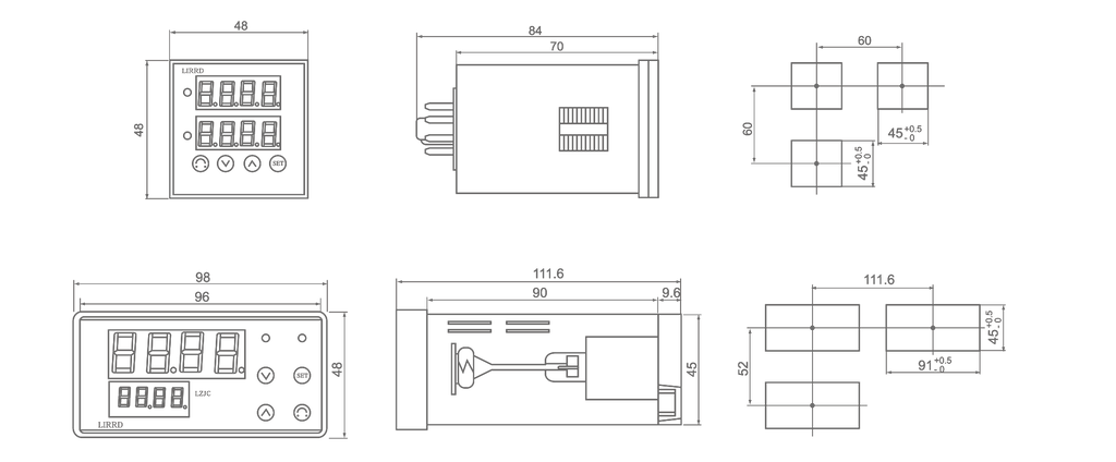 Outside Dimensions and Mounting-Time Relay