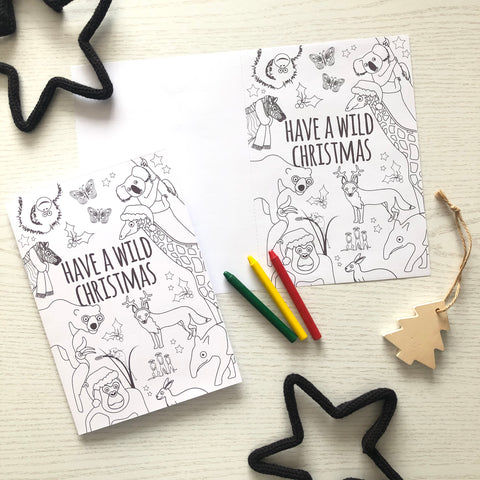 christmas card template to colour in