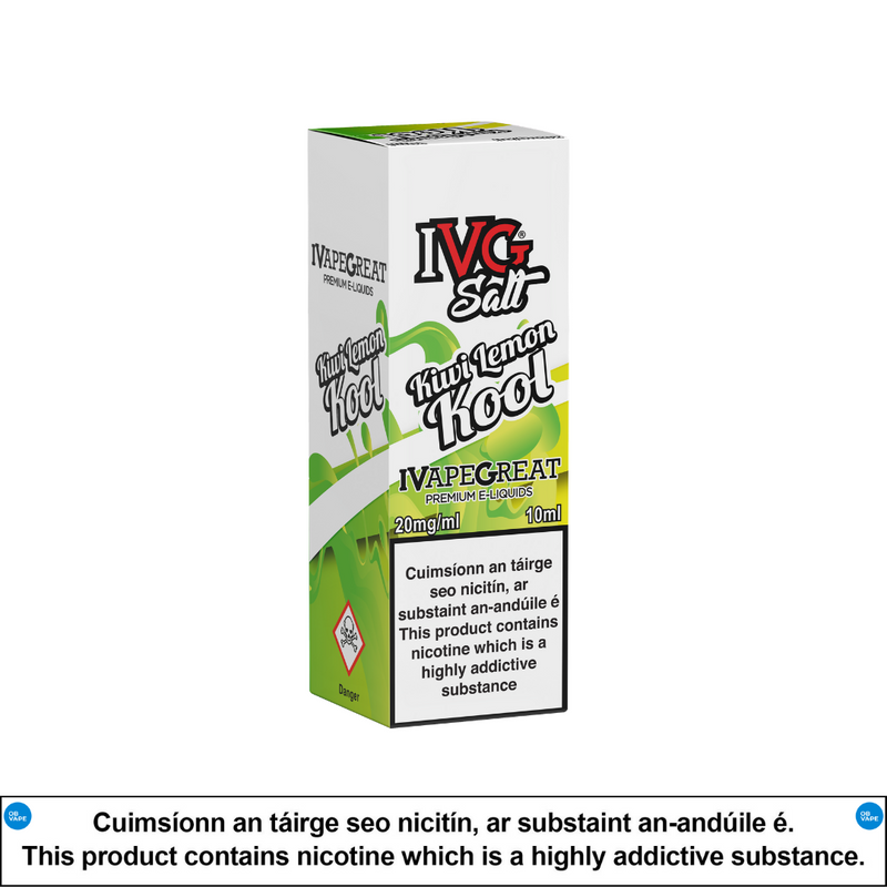 IVG Nic Salt - Kiwi Lemon Kool 10ml - OB Vape Shop Ireland | Free Next Day Delivery Over €50 | OB Vape Ireland's Premier Vape Shop | OB Bar Disposable