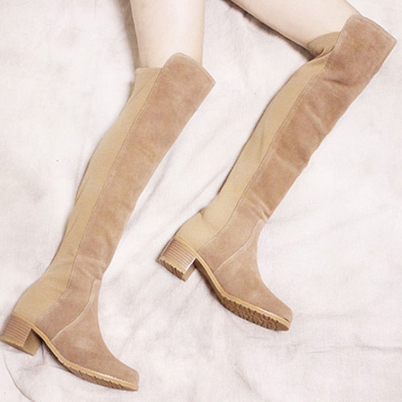 long beige boots