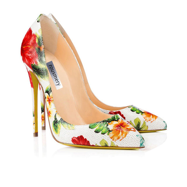 bright floral heels