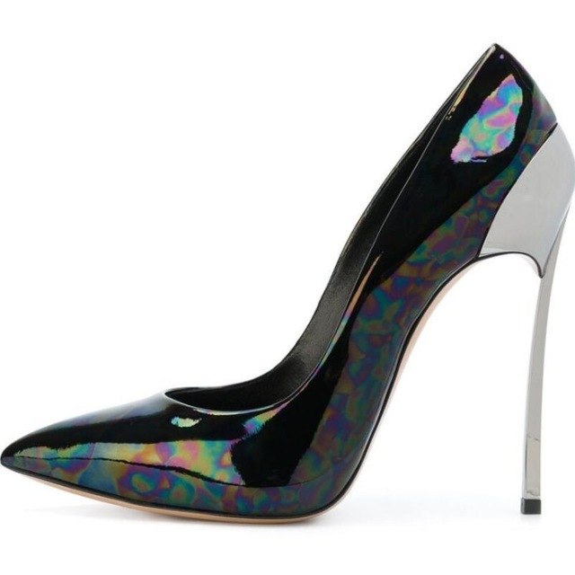 Fashion Shallow Metal Heel Colorful Patent Leather Sexy Pointed Toe Thin High Heel Spring Summer High Quality Women Pumps