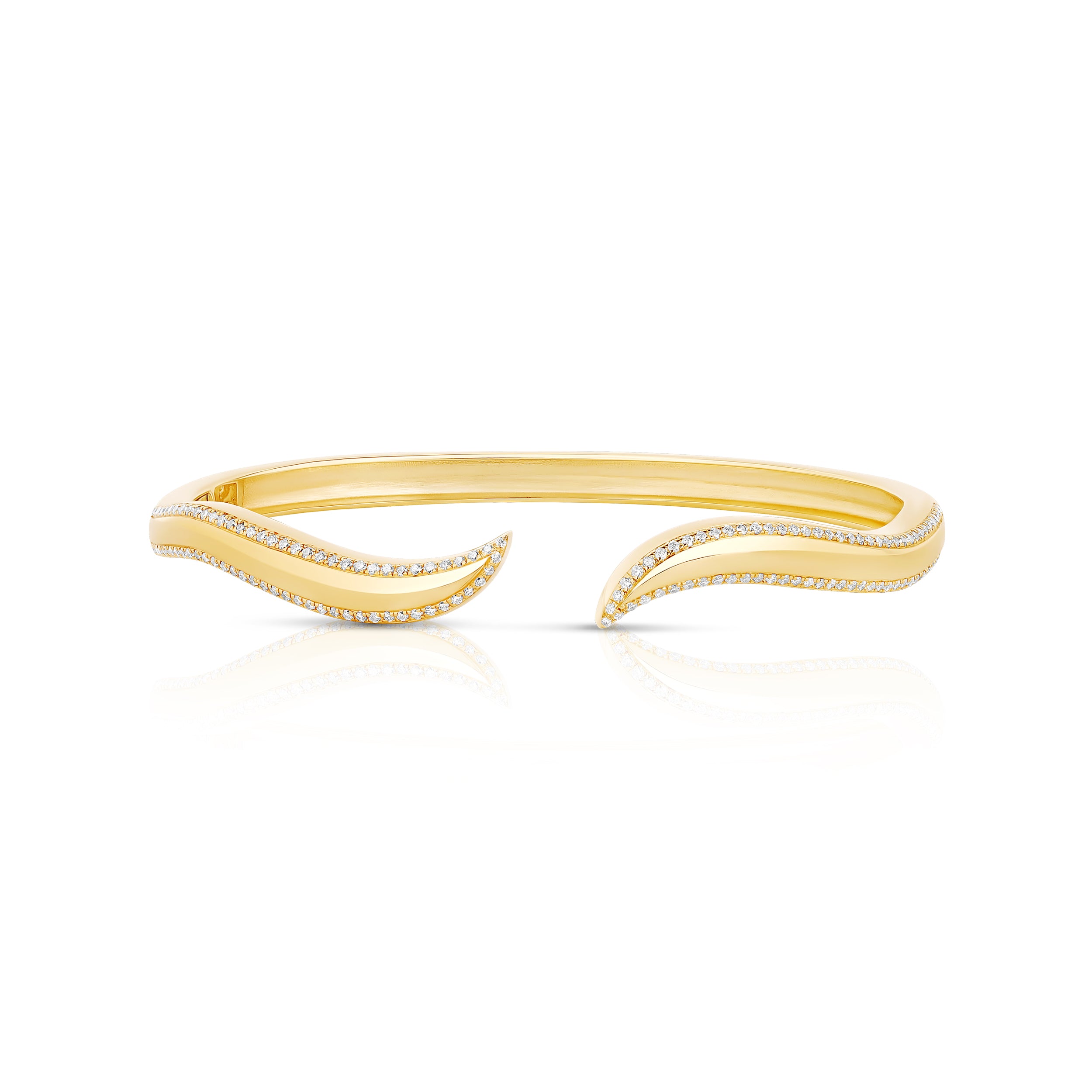 Inlay Diamond Wave Cuff Bangle – 770 Fine Jewelry