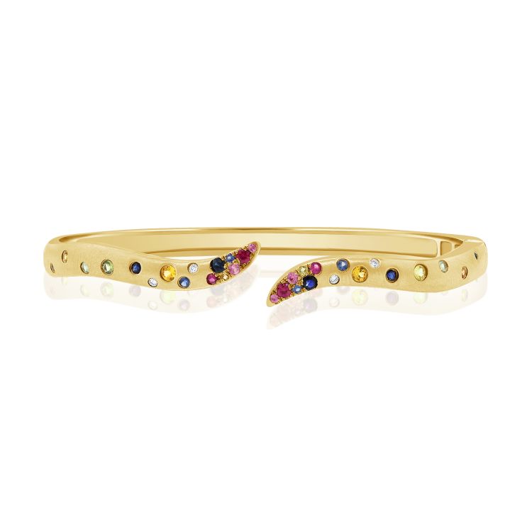 Inlay Diamond Wave Cuff Bangle – 770 Fine Jewelry