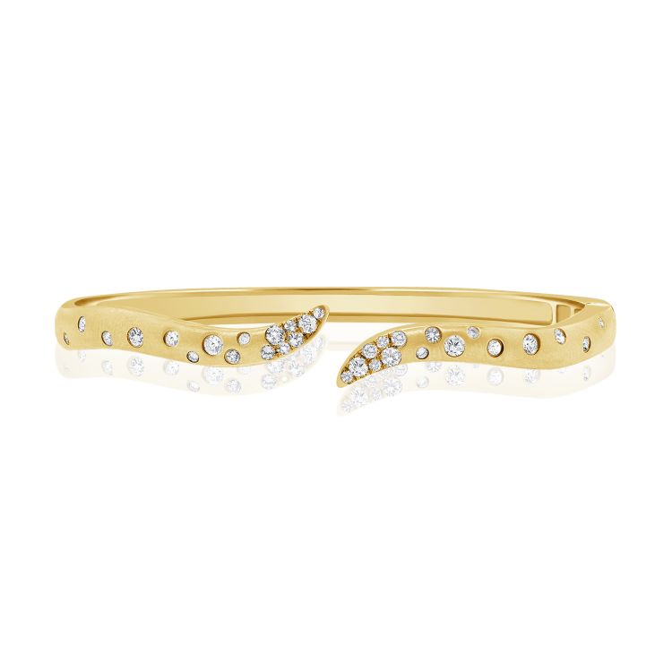 Inlay Diamond Wave Cuff Bangle – 770 Fine Jewelry