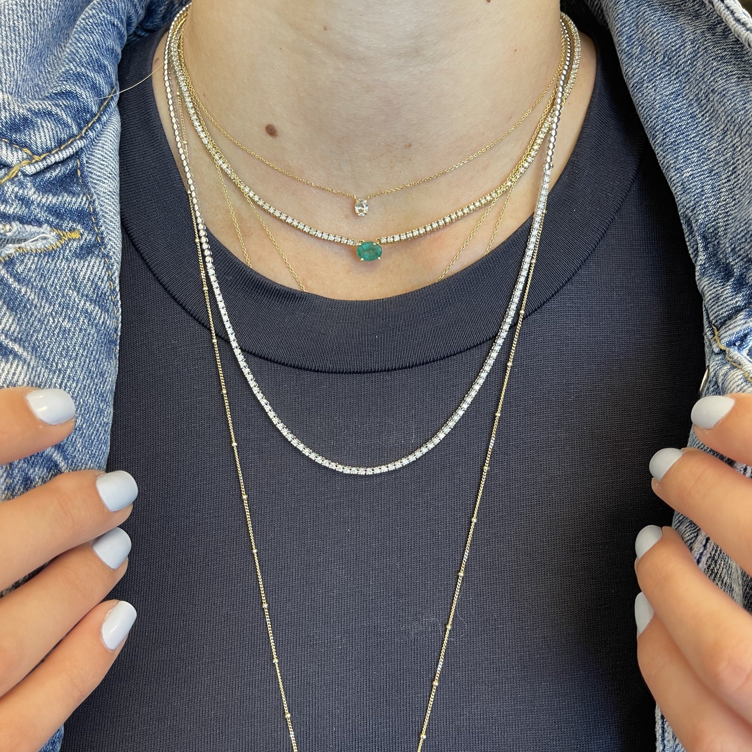 Half Diamond Necklace (14K) | Blingster® Jewelry