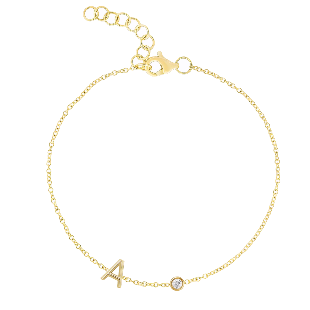 Double Chain Diamond Initials Bracelet – 770 Fine Jewelry