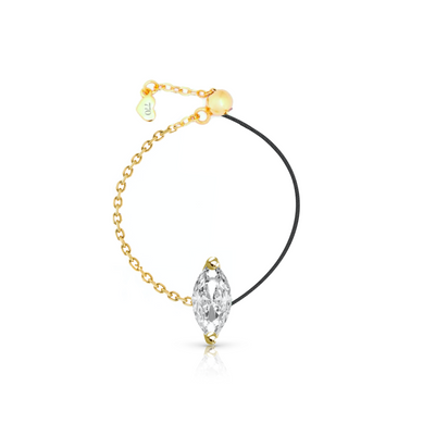 18k Fancy Diamond Chain/Silk Cord Ring