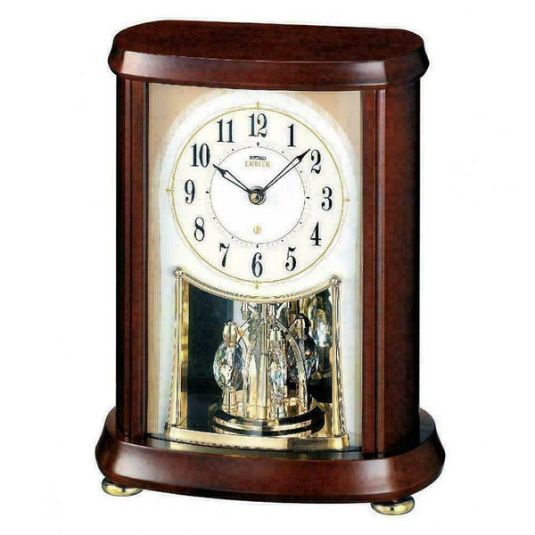 Seiko Westminster Chime Quartz Wood Pendulum Mantle Clock QXQ036B