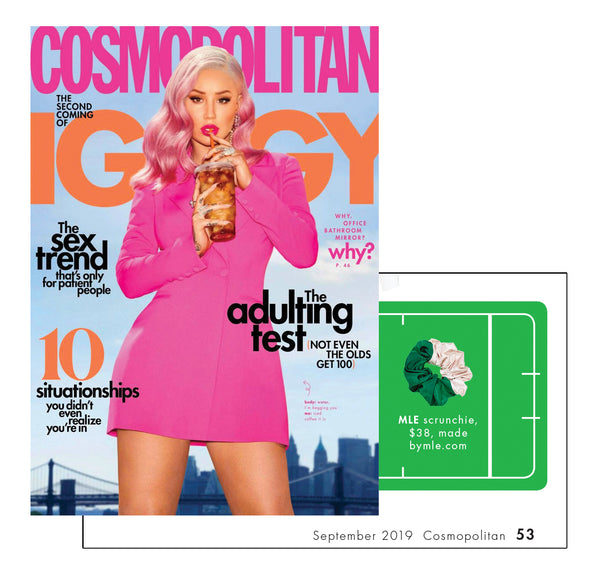 MLE's Palm Scrunchie in Cosmopolitan, the September 2019 issue