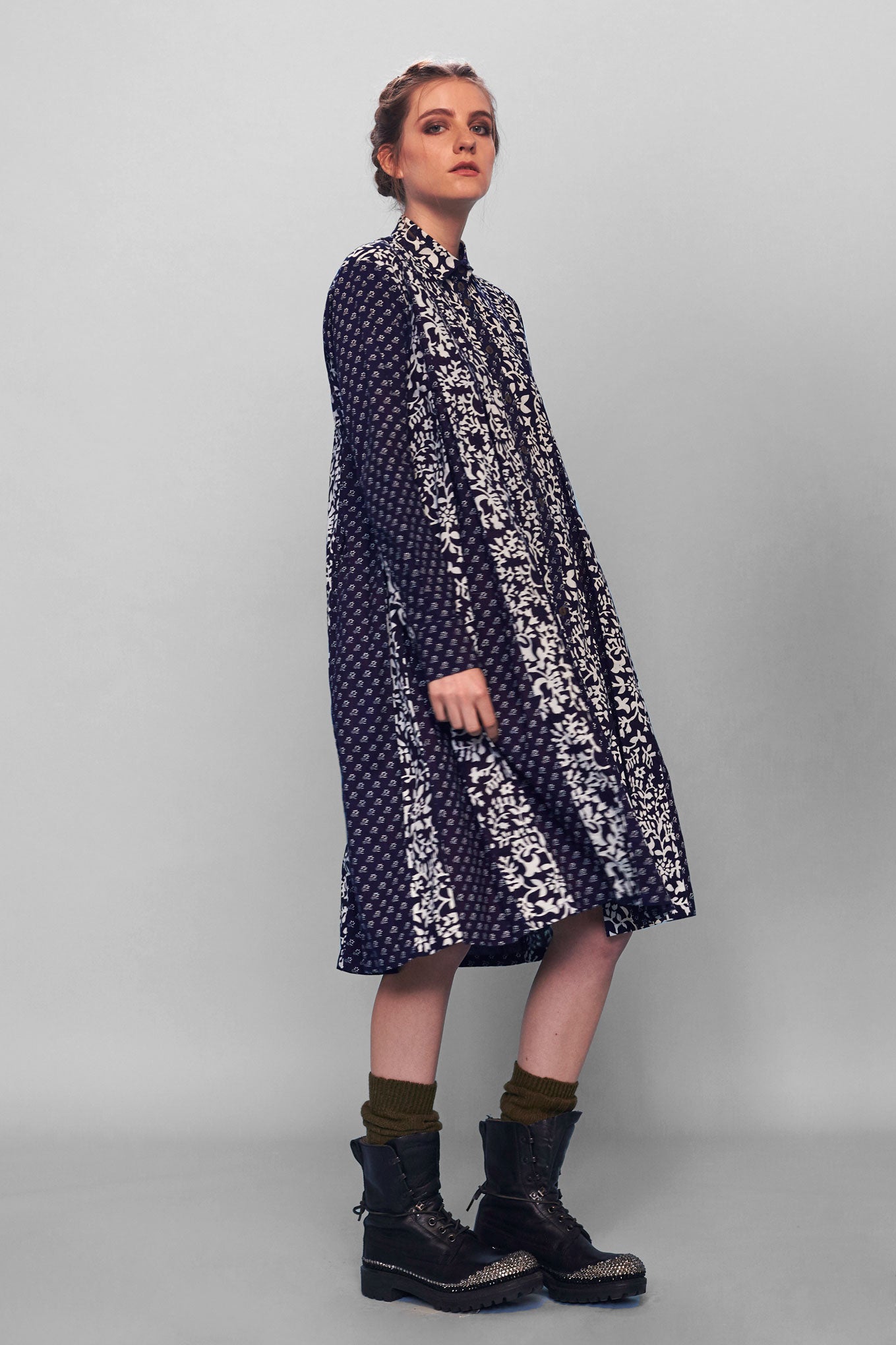 AGATA shirt dress - Indigo print – VIMPELOVA