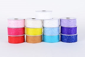 Organza Ribbon with Glitters Wired Edge