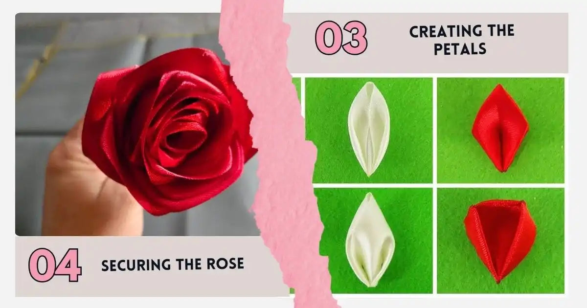 Creating the Petals and Securing the Rose