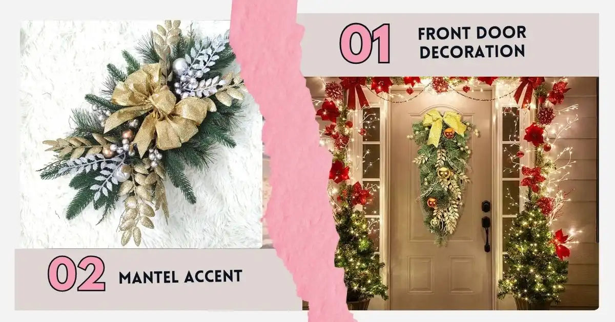 Decoración de la puerta de entrada y acento de repisa