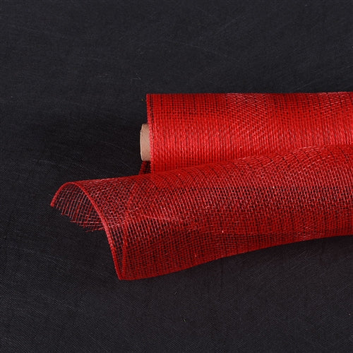 Image of Red Red Line - Deco Mesh Metallic Stripes - ( 21 Inch x 10 Yards )
