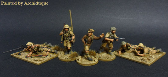 British & Commonwealth Infantry “Desert Rats” 1940-1943 (28 mm) Scale Model Plastic Figures Command Section