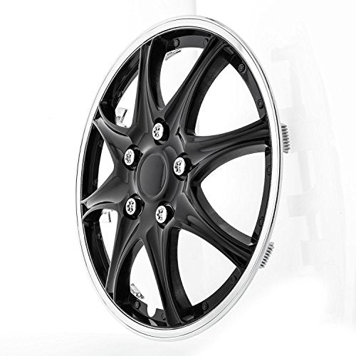 16 inch black and chrome hubcaps