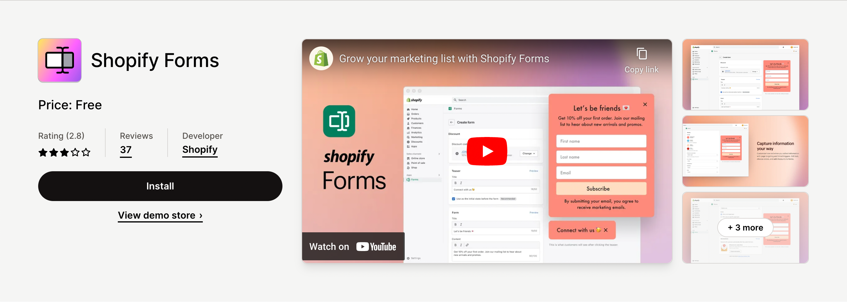 Shopify Forms app