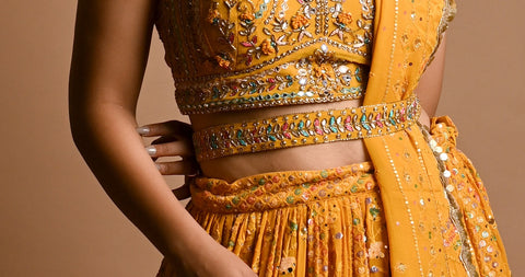 yellow lehenga, haldi lehenga for bride, bridal haldi attire, perfect dress for haldi, shreeman, chaniya choli, wedding lehenga choli, shreeman lehenga, embroidered lehenga choli, wedding lehenga, bridal lehegna, modern lehenga, lehenga, choli, casual lehenga, ethnic lehenga, designer lehenga, fashion designer in ahmedabad, wedding lehenga for women, stylish lehenga choli