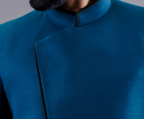 Blue indowestern in modern cuts - Shreeman