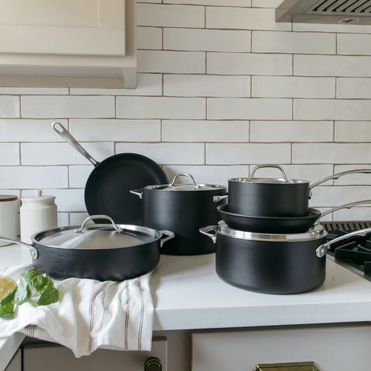 Non Stick Pots and Pans Set – Kitchen Cookware Sets with Lid – Induction  Hob Pots Set – 8pc Non Stick Cooking Set – Cooking Copper Saucepan Pots and