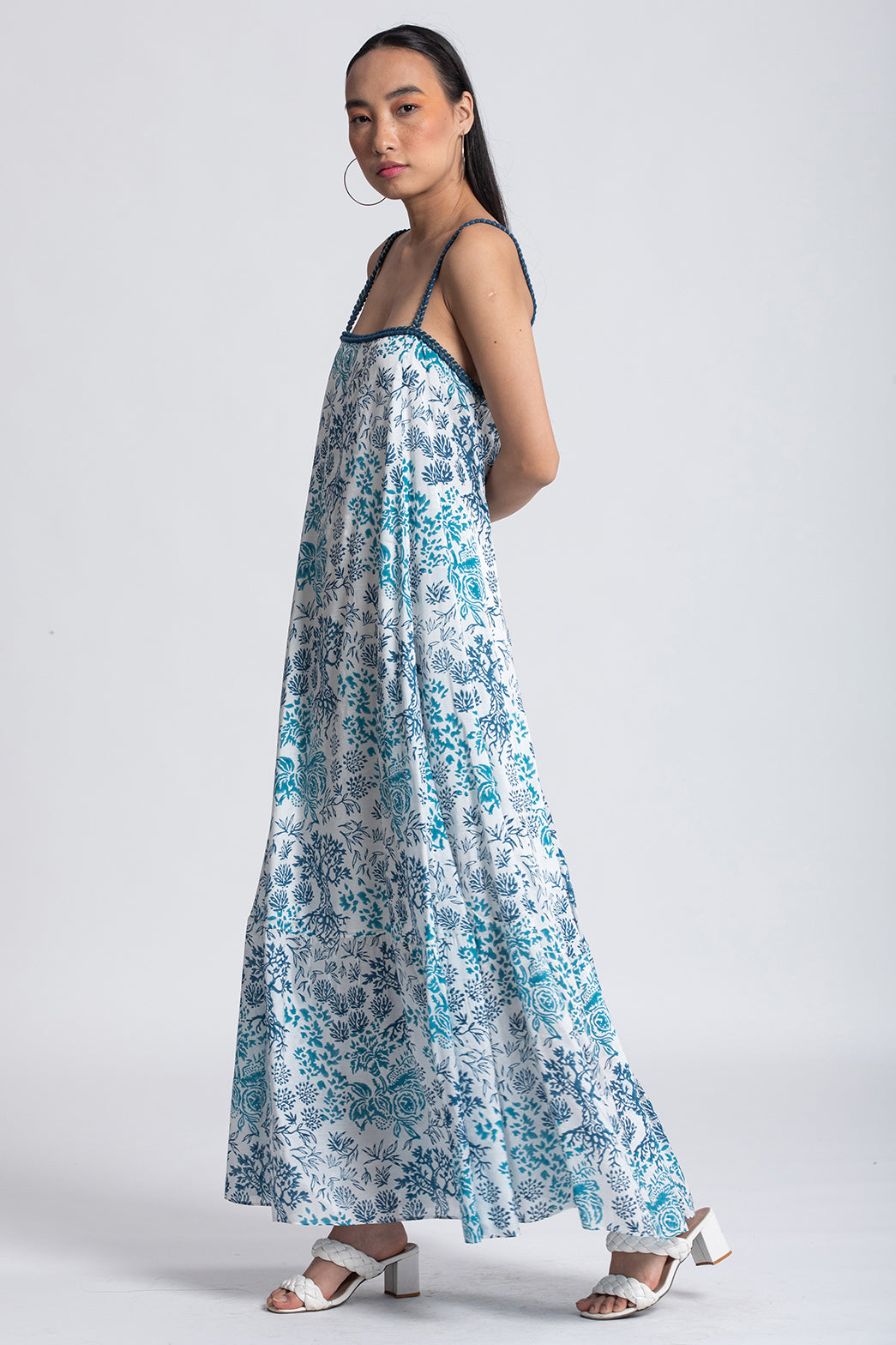 Bia Maxi Slip Dress - Blue – ASH & EDEN