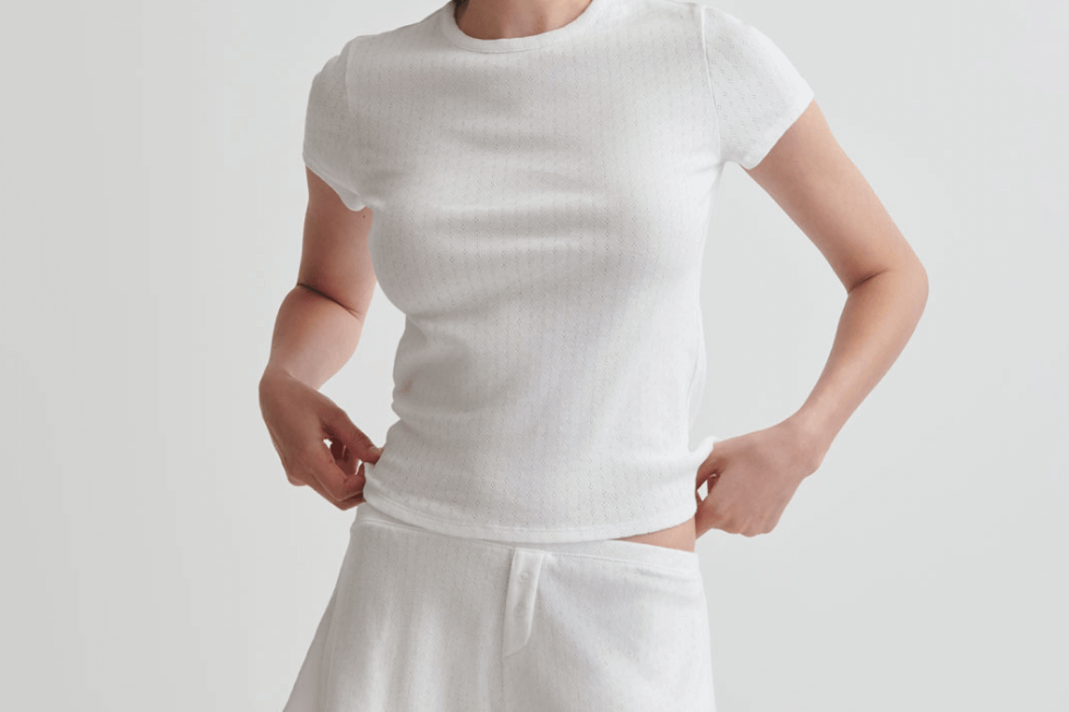 + NET SUSTAIN Petra pointelle-knit organic cotton shorts