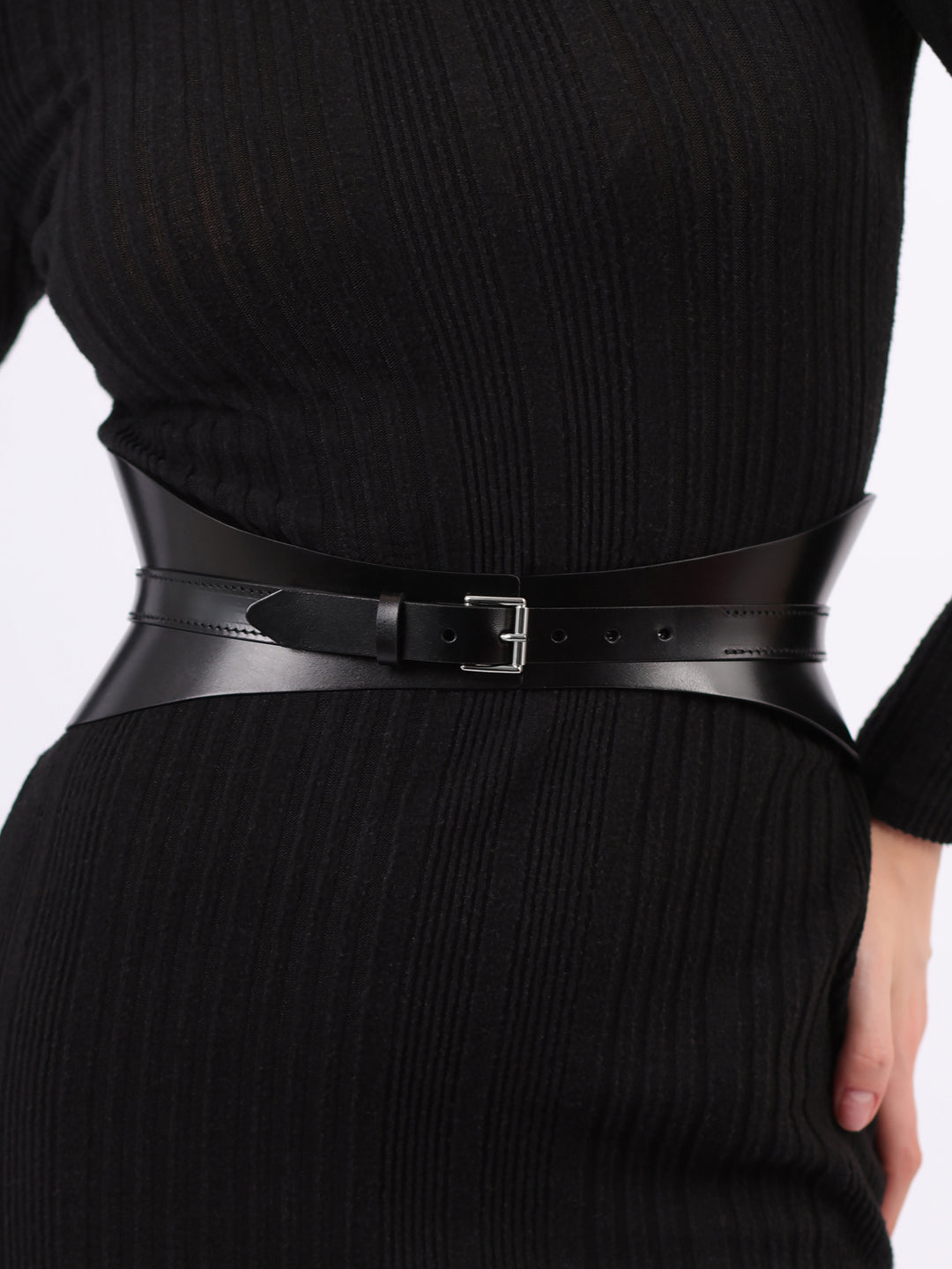 Black Corset Belt | Wide Waist Belts for dresses | HAUTE CUIR – Haute Cuir