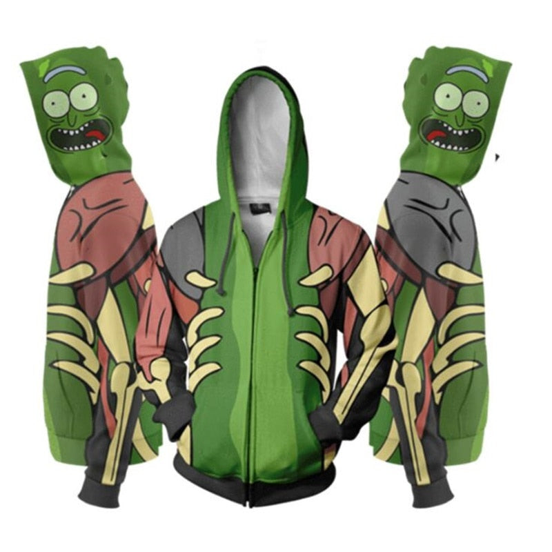 rick and morty 3d print hoodie