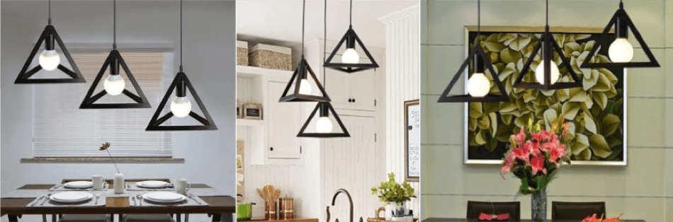 metal triangle shape hanging light footer 3