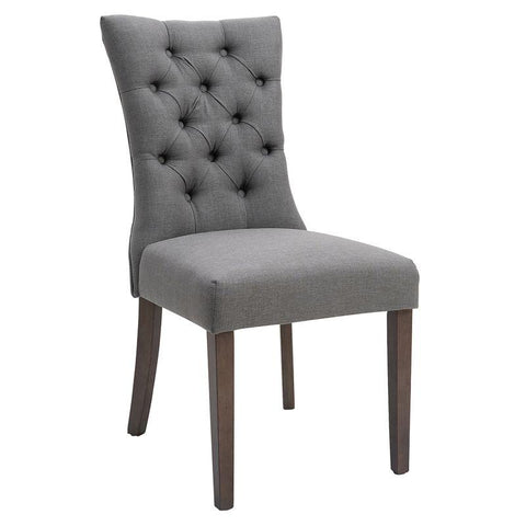 a sophisticated grey dining chair