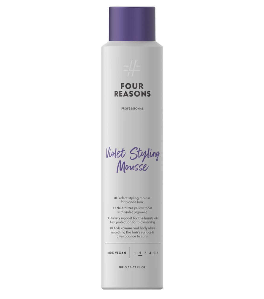 FOUR REASONS Natural Hair Mousse For Fine Hair - Thickening & Volumizing  Mousse with Heat and Humidity Protection | Alcohol Free, Phthalate Free