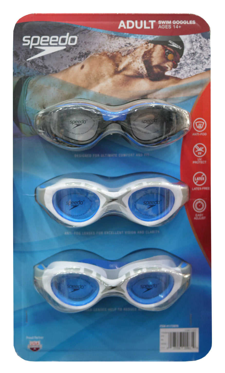Speedo 3 Pack Adult Swimming Goggles | Homeoutlet