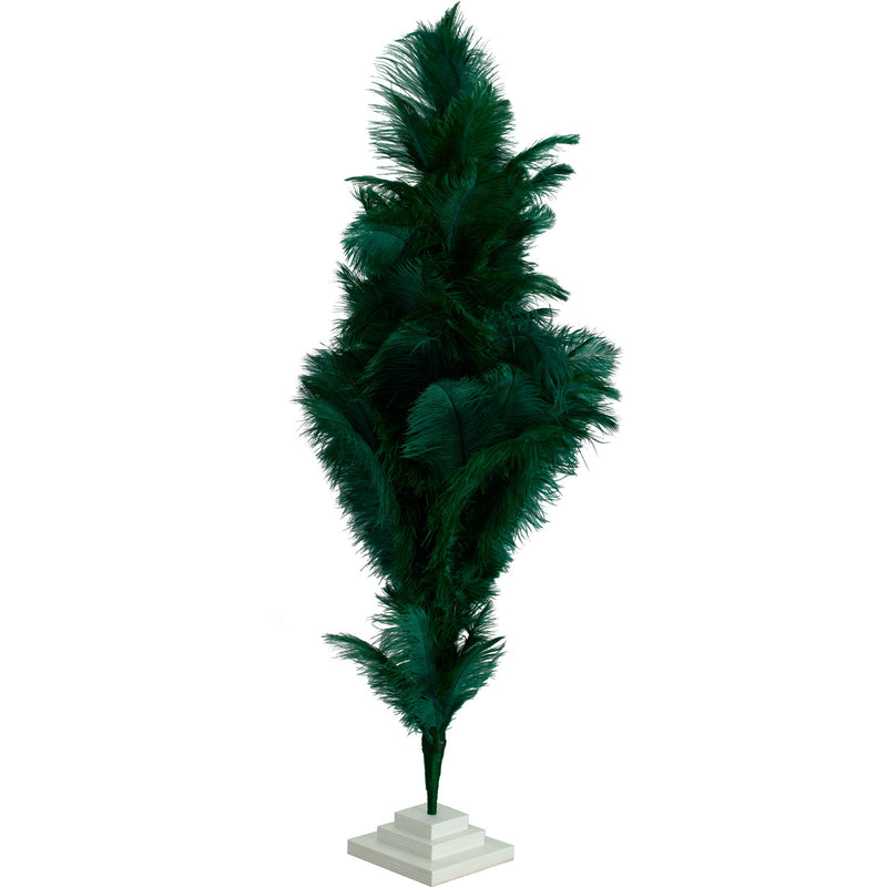  3FT White Christmas Tree Real White Ostrich Feather Branches  with Metal Stand Included Indoor Outdoor : Home & Kitchen